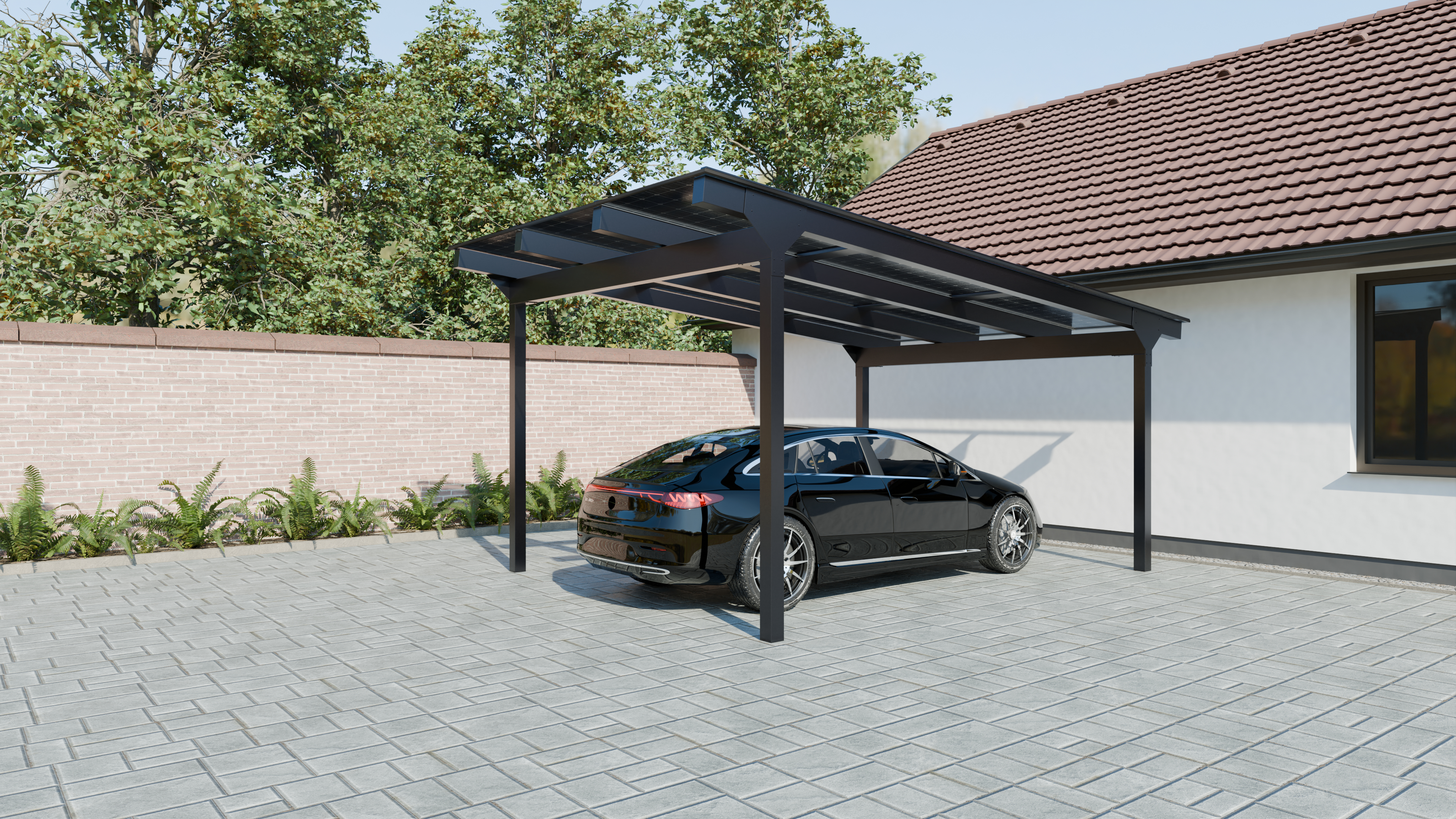 FOTOVOLTAICKÉ GARÁŽOVÉ STÁNÍ CARLINE SOLAR pro 1 AUTO