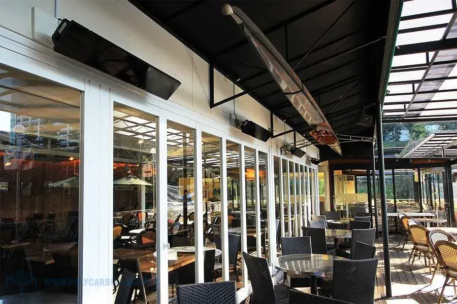 Infrazářič BURDA Relax Glass 2200 W černý kryt, černé sklo, ovládání SOMFY