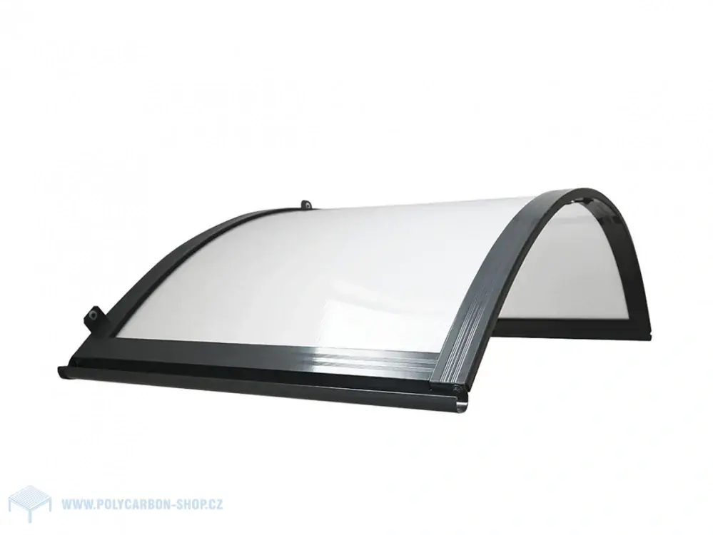 STŘÍŠKA POLYCARBON oblouková 158x75x38 cm barva antracit, mléčná