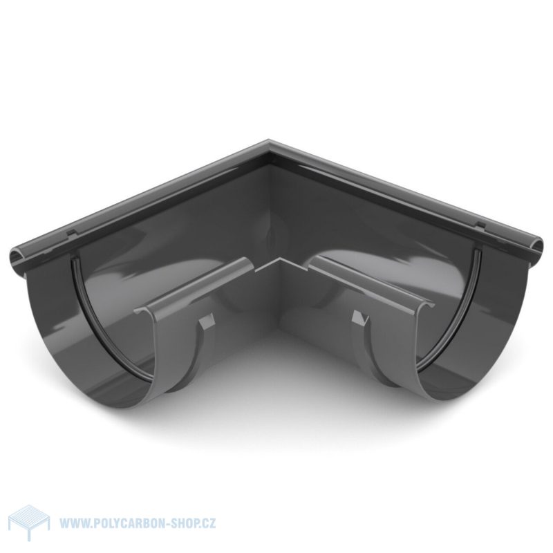 Plastový vnější roh žlabu PVC 75 mm ANTRACIT