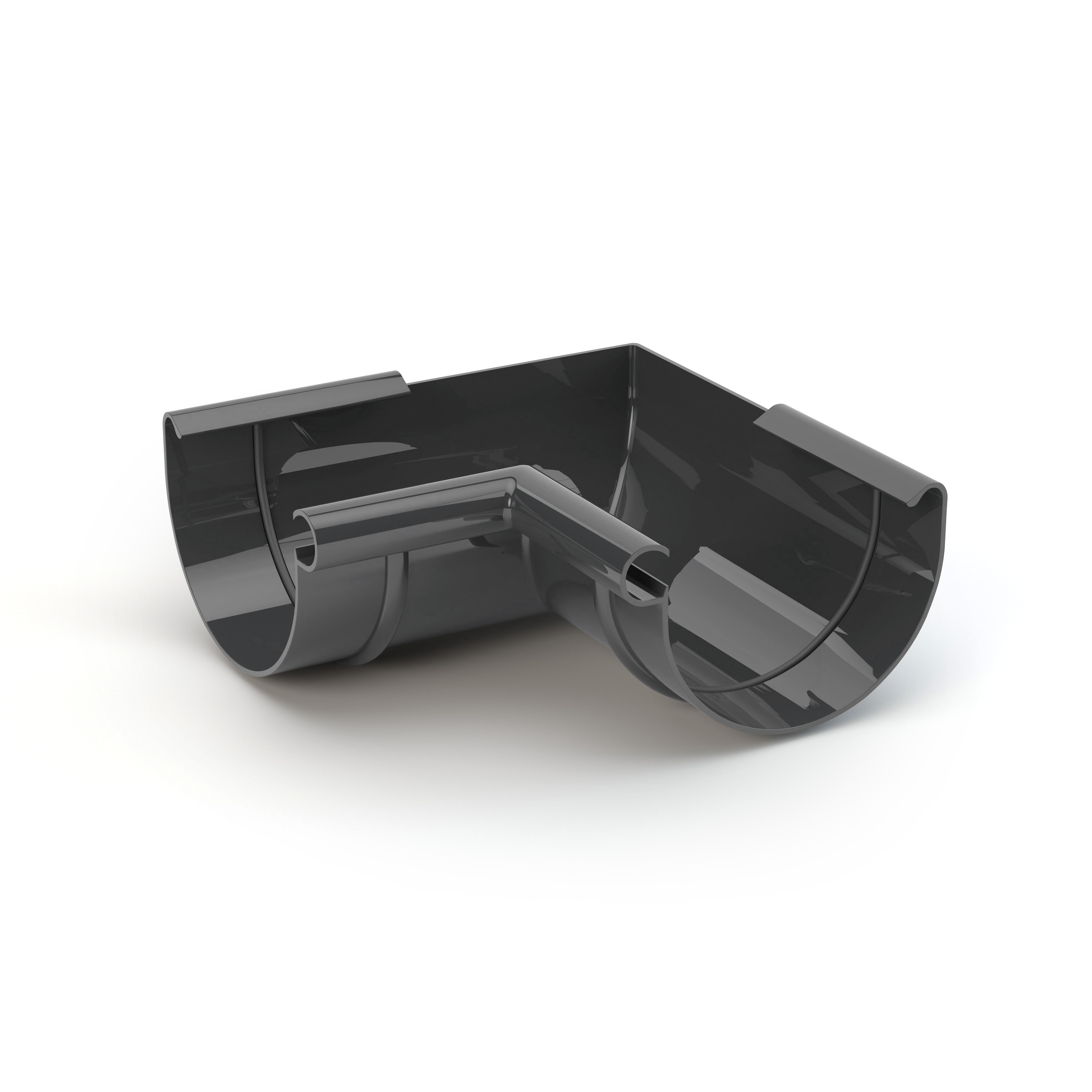 Plastový vnitřní roh žlabu PVC 75 mm ANTRACIT
