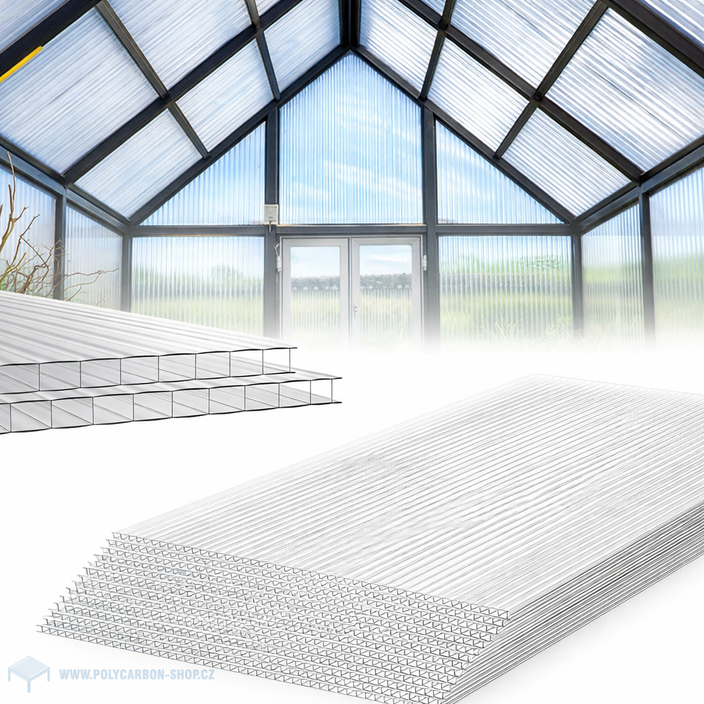 12 ks náhradní polykarbonátová deska pro skleníky / pařeniště 4 mm, 121x60,5 cm