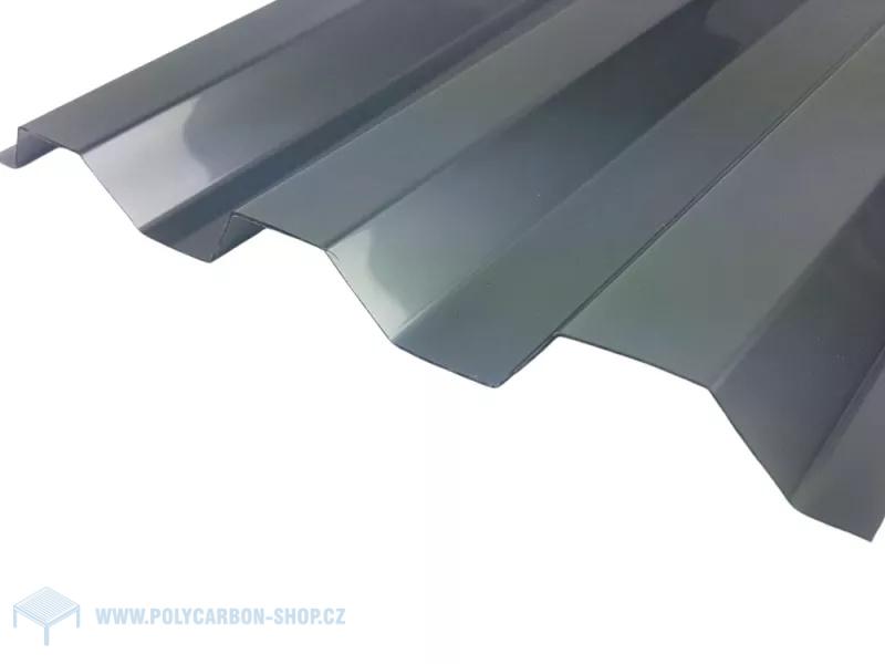 Trapézová polykarbonátová deska 76/18 šedá (teploreflexní) Solar control hladká Suntuf