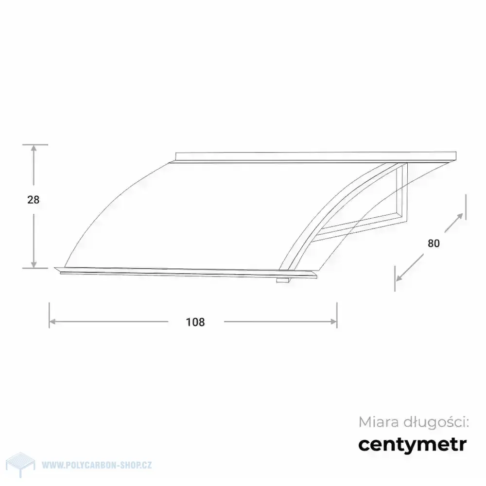 STŘÍŠKA ROBELIT ARCO PRO 108x80cm - antracit