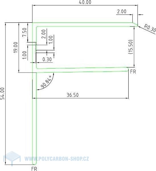 ALU F PROFIL velký praporek 16mm