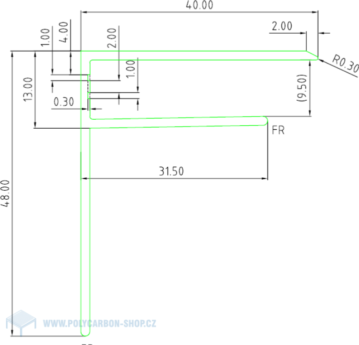 ALU F PROFIL velký praporek 10mm