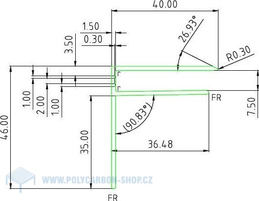 ALU F PROFIL velký praporek 8mm