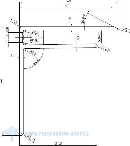 ALU F PROFIL velký praporek 6mm