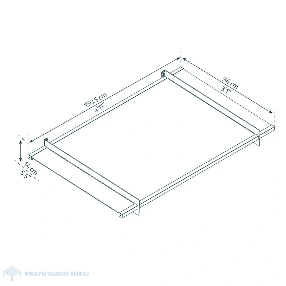 Vchodová stříška Palram - Canopia Nancy 1500
