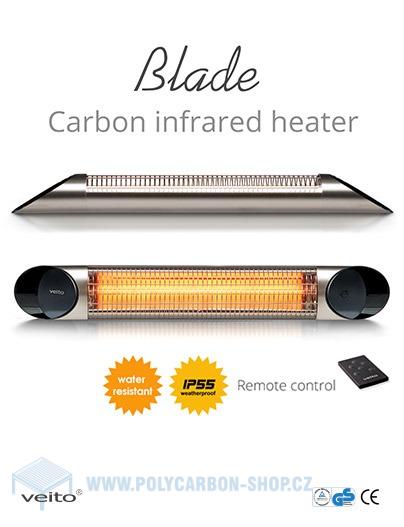 VEITO BLADE SILVER, infrazářič 2000W , dálkové ovládání