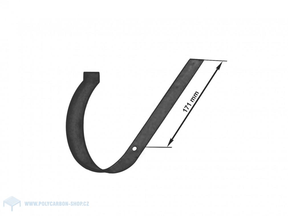 Pozinkovaný žlabový hák PVC 75 mm HNĚDÁ