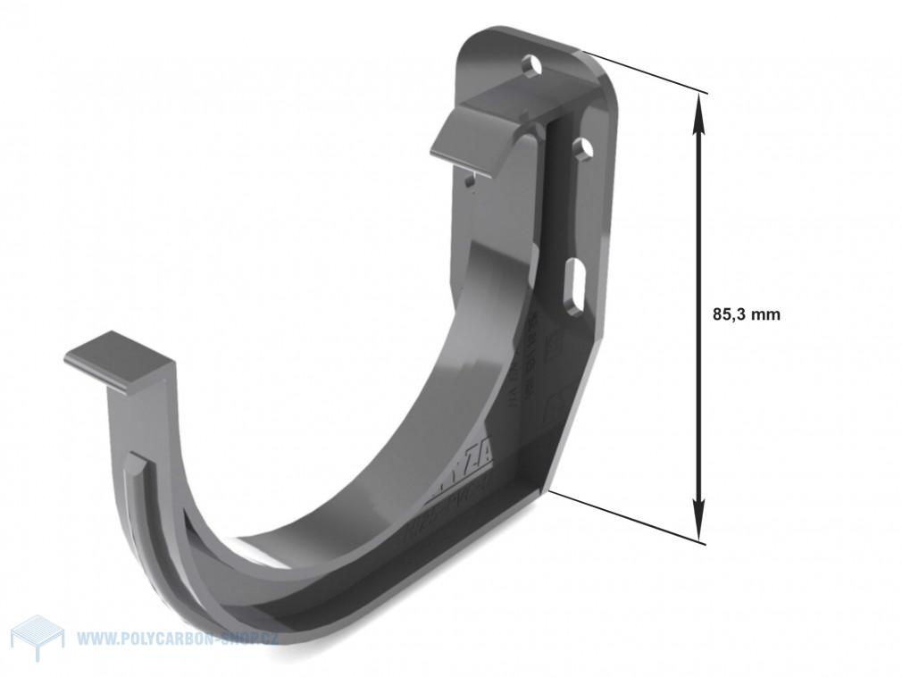 Plastový žlabový hák čelní PVC 75 mm ANTRACIT