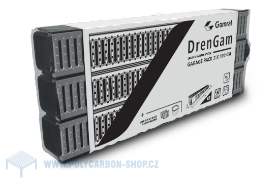 Plastový odtokový žlab A15 s pozinkovanou mříží (set 3 ks)