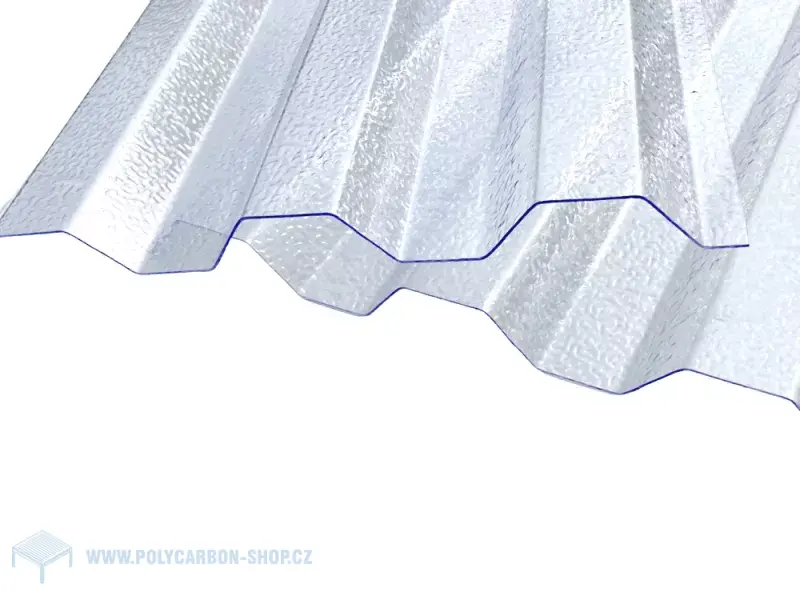 Trapézová polykarbonátová deska 76/18 čirá struktura LightPiù 1 mm