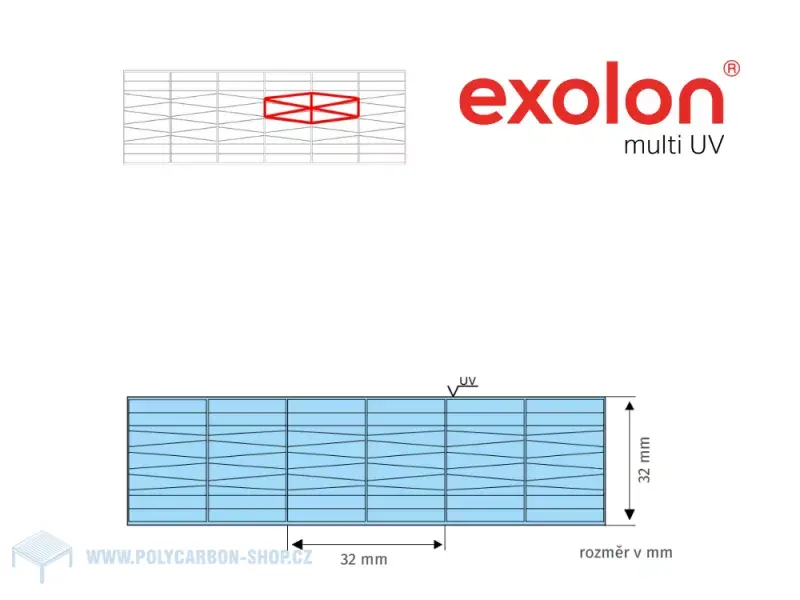 POLYKARBONÁTOVÁ DESKA EXOLON HX/32 mm čirá