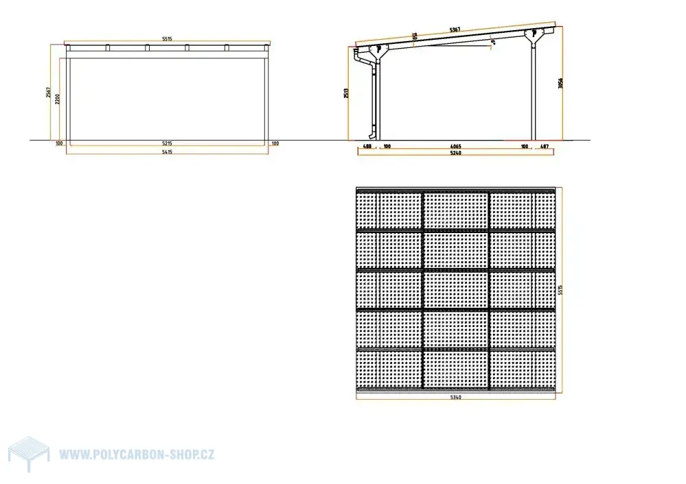 FOTOVOLTAICKÉ GARÁŽOVÉ STÁNÍ CARLINE SOLAR pro 2 AUTA