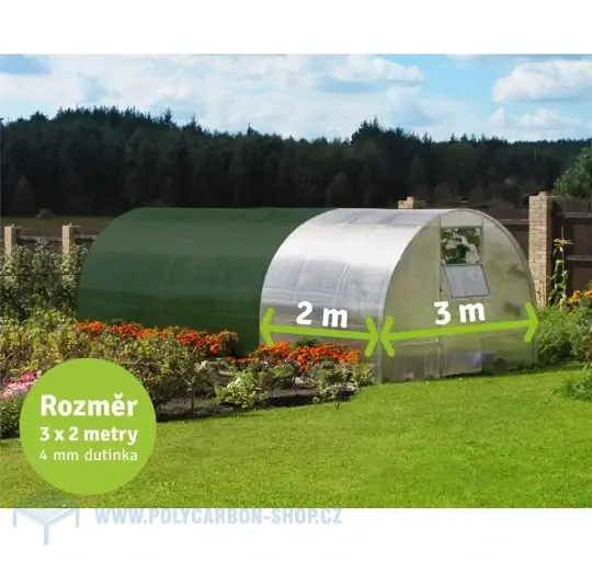 POLYKARBONÁTOVÝ SKLENÍK GrowDome 3x2x2 m (výplň 4,0mm)