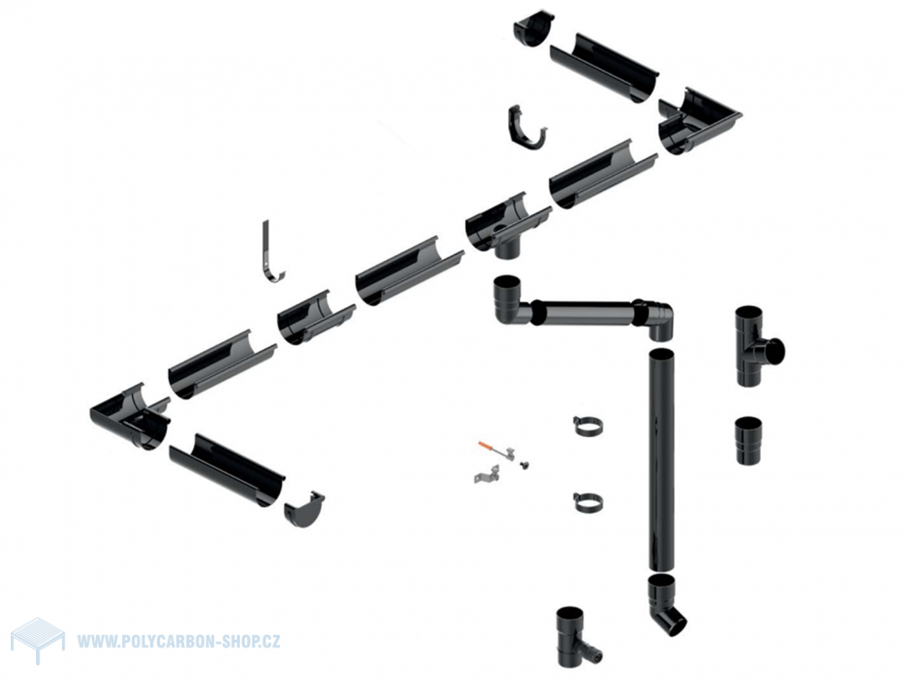 Plastové čelo žlabu PVC 75 mm ANTRACIT