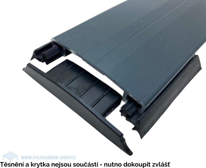 ALU KRYCÍ PROFIL OBLÝ ŠÍŘE 60 mm ŠEDÝ ANTRACIT