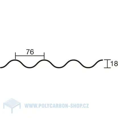Vlnité sklolaminátové role 76/18 přírodní