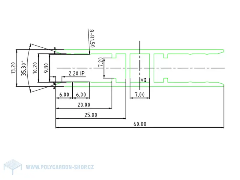 ALU H PROFIL 10 mm
