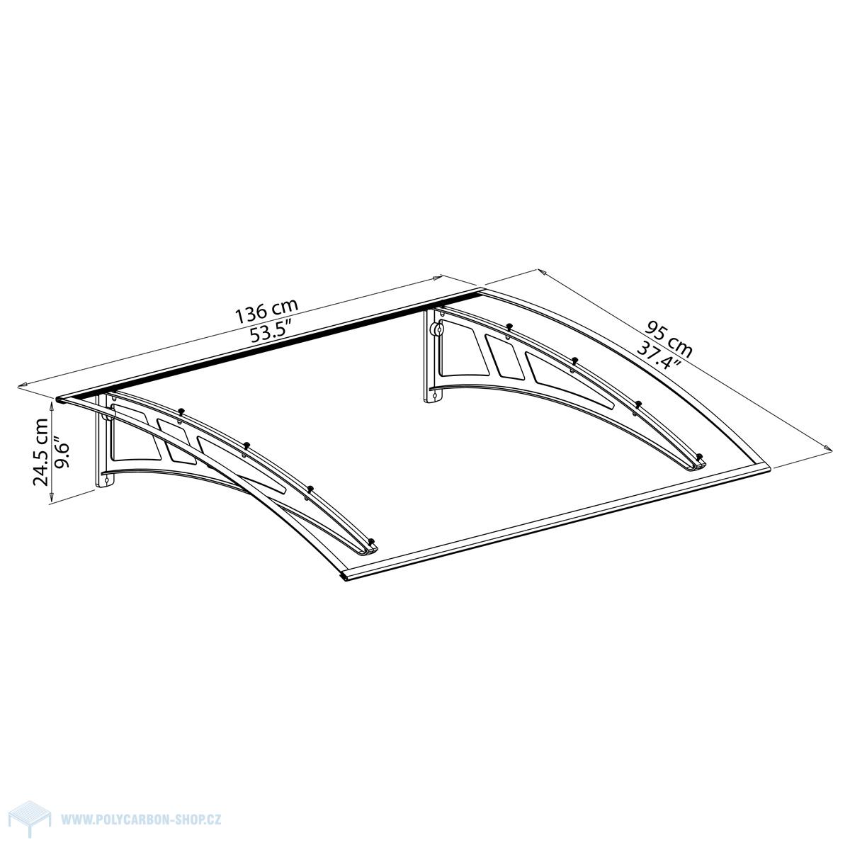 Vchodová stříška Palram - Canopia Calisto 1350
