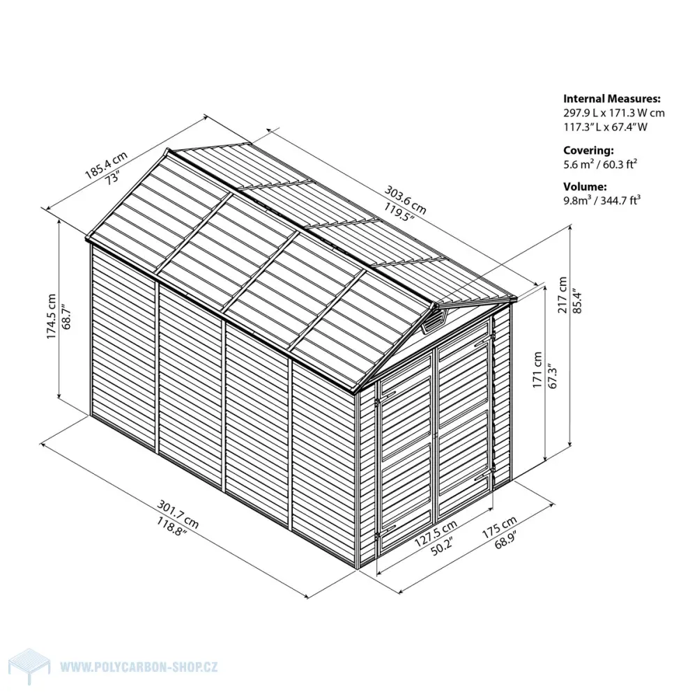 Palram - Canopia Skylight 6x10 hnědý