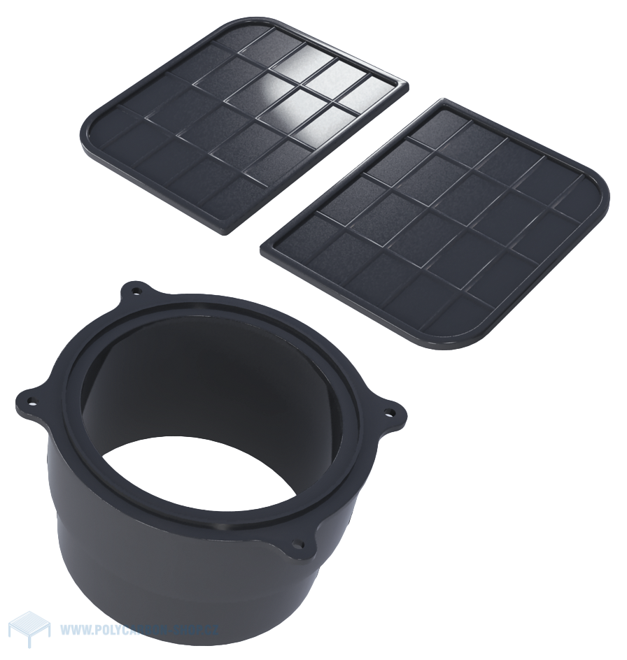 Plastový odtokový žlab A15 s pozinkovanou mříží (set 3 ks)