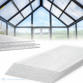 12 ks náhradní polykarbonátová deska pro skleníky / pařeniště 4 mm, 121x60,5 cm